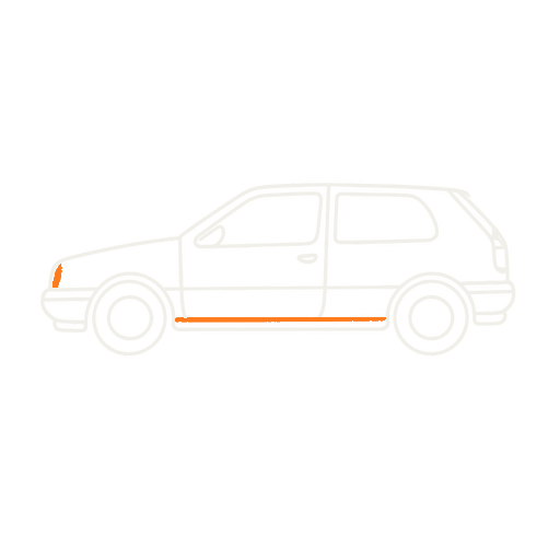 line illustration of a 1990s Volkswagen Golf MK3 in side profile