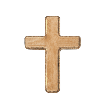 a hand-painted wooden cross